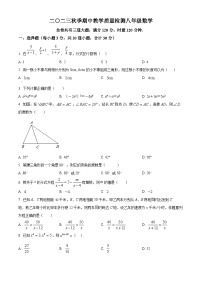 湖南省张家界市慈利县2023-2024学年八年级上学期期中数学试题