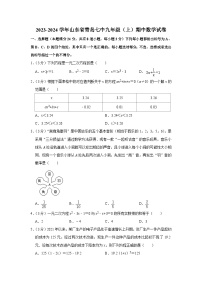 山东省青岛市市南区第七中学2023-2024学年九年级上学期期中数学试卷