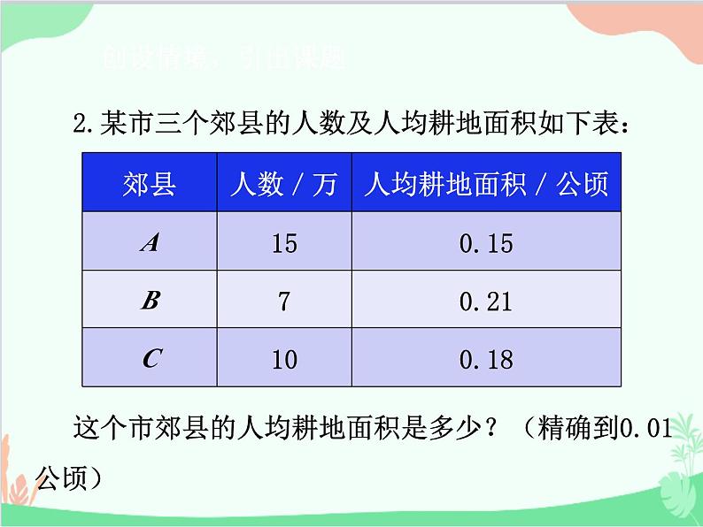 人教版数学八年级下册 20.1.1  平均数第1课时  平均数（1） 课件04