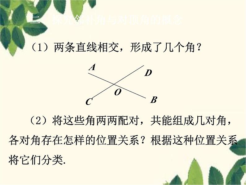 数学人教版七年级下册 5.1.1  相交线-课件第2页