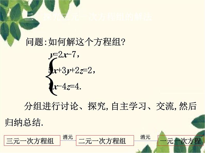 数学人教版七年级下册 8.4  三元一次方程组的解法-课件03