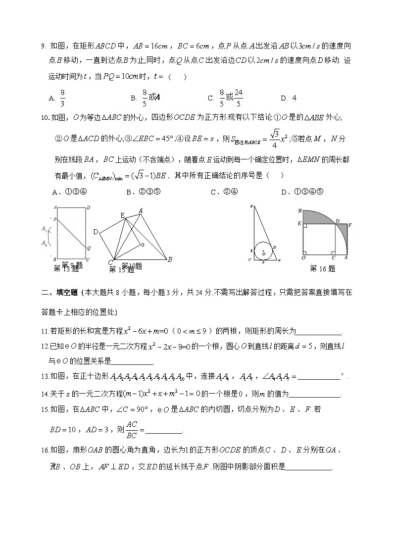 江苏省南菁高级中学实验学校2023-2024学年九年级上学期期中数学试卷02