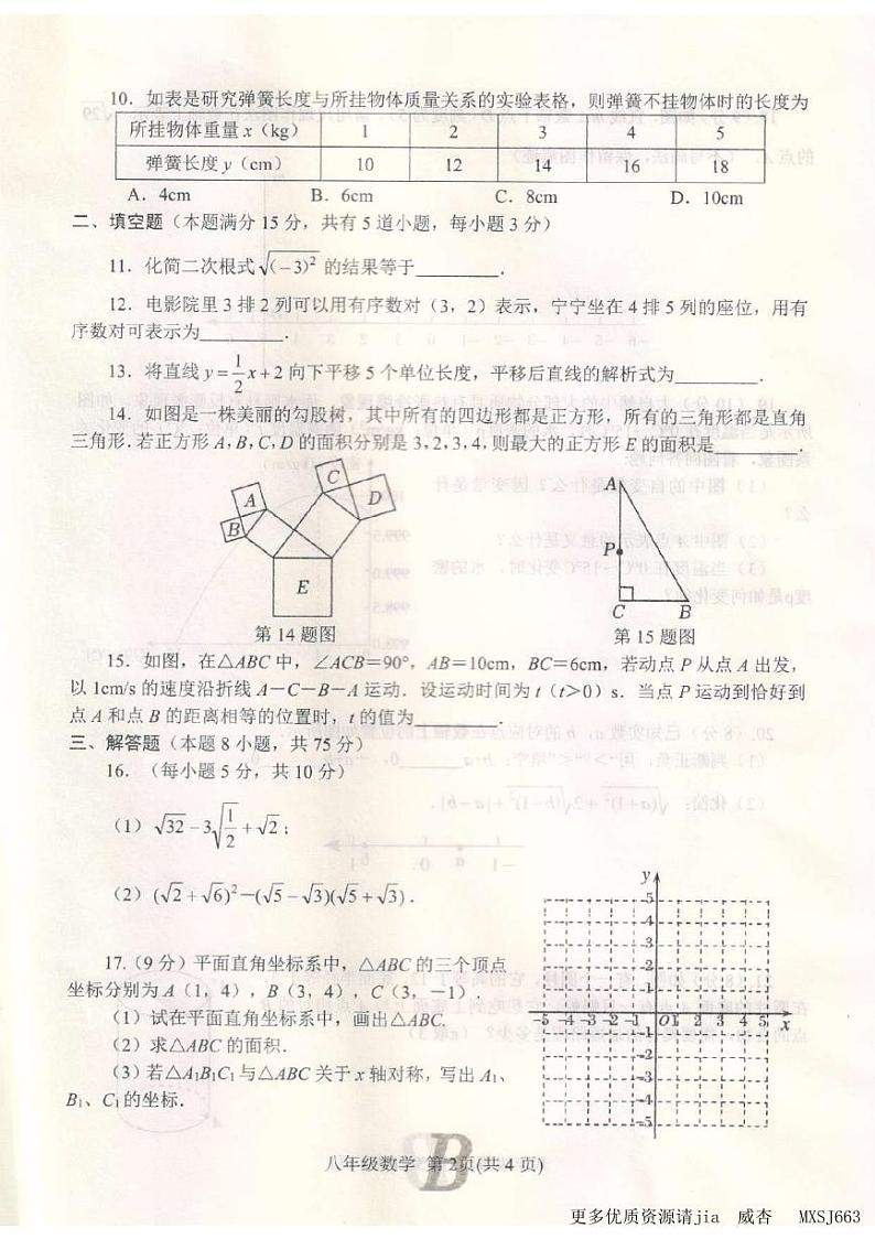 河南省平顶山市宝丰县2023-2024学年八年级上学期11月期中数学试题第2页