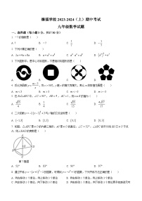 黑龙江省哈尔滨市德强学校2023-2024学年九年级上学期期中数学试题(无答案)