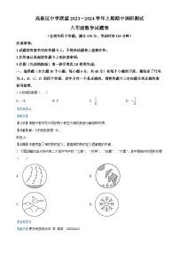 重庆市沙坪坝区2023-2024学年八年级上学期期中数学试题（解析版）