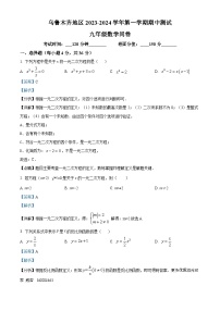 新疆维吾尔自治区乌鲁木齐市2023-2024学年九年级上学期期中数学试题（解析版）