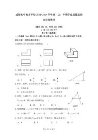 四川省成都市七中育才学校2023~2024学年九年级上学期期中考试数学试卷