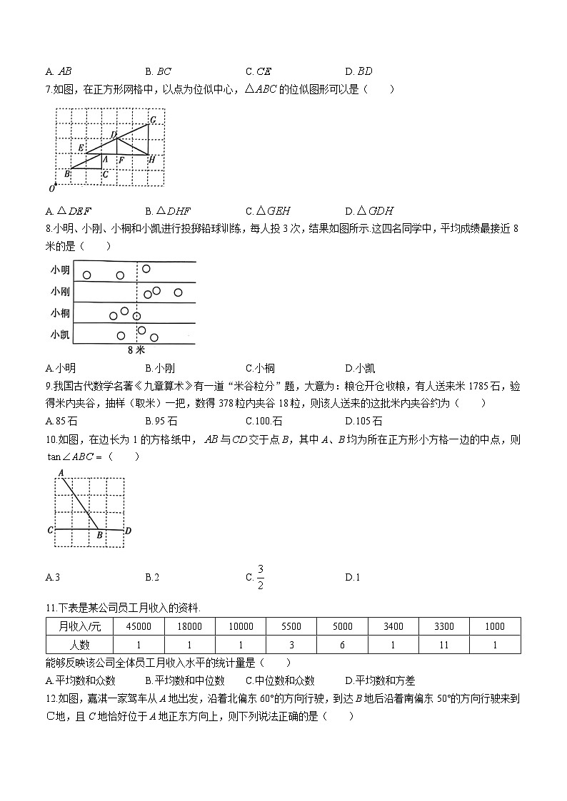 河北省邢台市2023-2024学年九年级上学期期中数学试题02