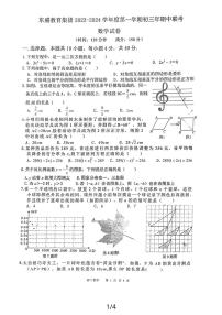 福建省漳州市东盛教育集团（漳州实验中学）2023—-2024学年上学期期中考九年级数学试卷