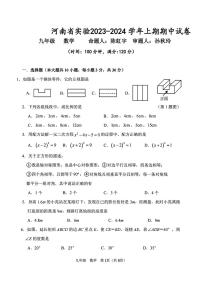 2023-2024学年河南省实验九上期中数学试卷及答案