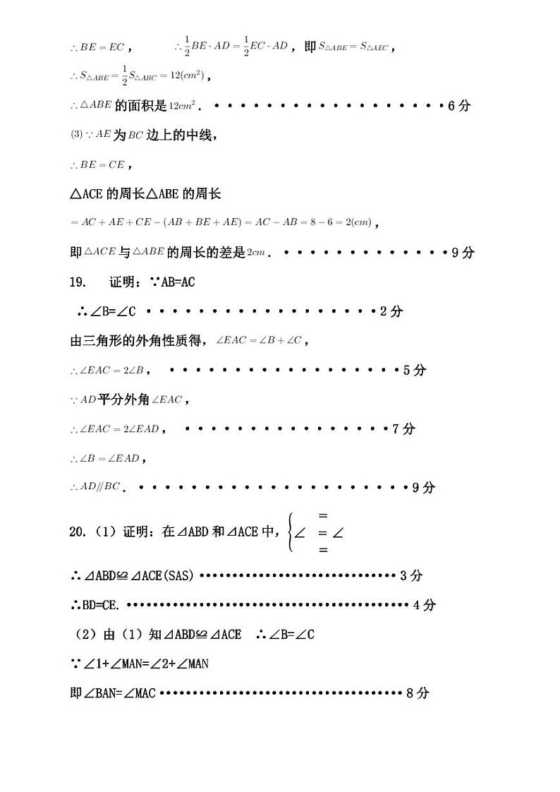 2023-2024学年洛阳市西工区八年级第一学期期中数学试卷02