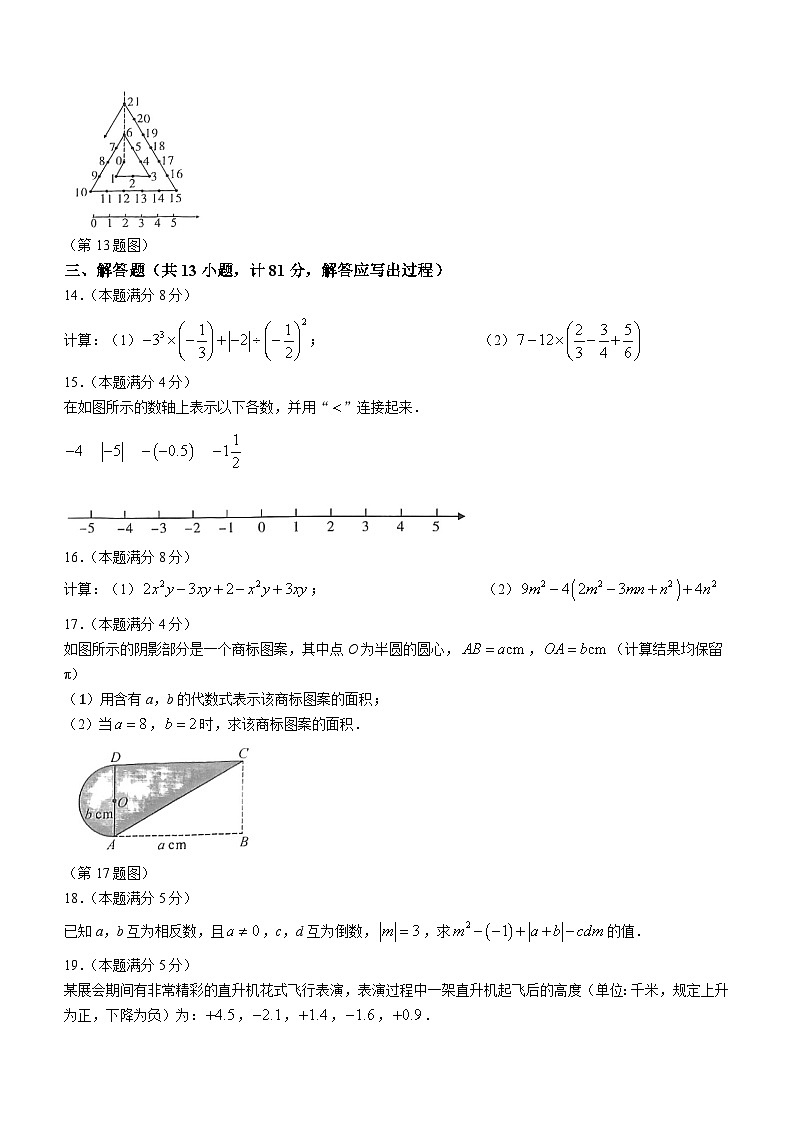 陕西省延安市志丹县县域初中期中联考2023-2024学年七年级上学期期中数学试题第3页