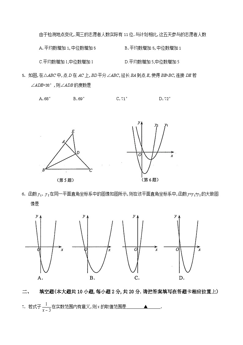 2022年江苏省南京市联合体二模数学试题第2页