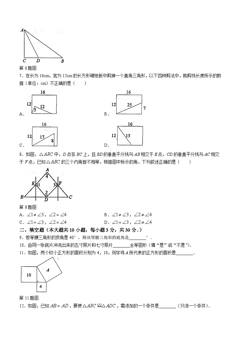 江苏省连云港市东海县2023-2024学年八年级上学期期中数学试题第2页