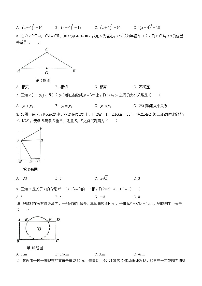 山东省临沂市沂水县2023-2024学年九年级上学期期中数学试题02