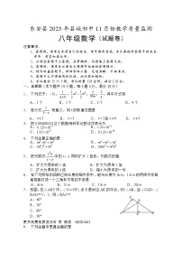 湖南省永州市东安县2023-2024学年八年级上学期期中考试数学试题