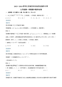 江苏省苏州市姑苏区振华中学校2023-2024学年九年级上学期期中数学试题（解析版）