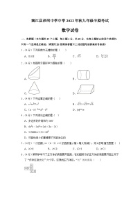 四川省巴中市南江县沙河中学中学2023—2024学年上学期九年级期中考试数学试卷