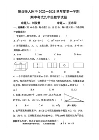 2022.11陕西省师大附中九上期中数学试卷（无答案）