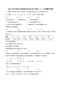 2023-2024学年江苏省苏州市吴中区七年级（上）月考数学试卷（含解析）