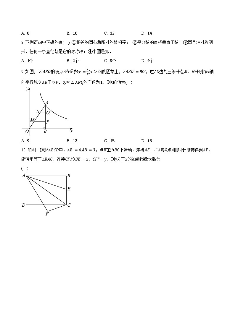 2023-2024学年江苏省南通市海门区重点中学九年级（上）月考数学试卷（含解析）02