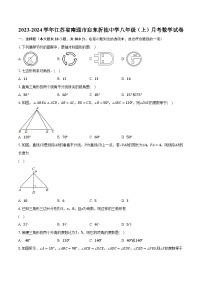 2023-2024学年江苏省南通市启东折桂中学八年级（上）月考数学试卷（含解析）