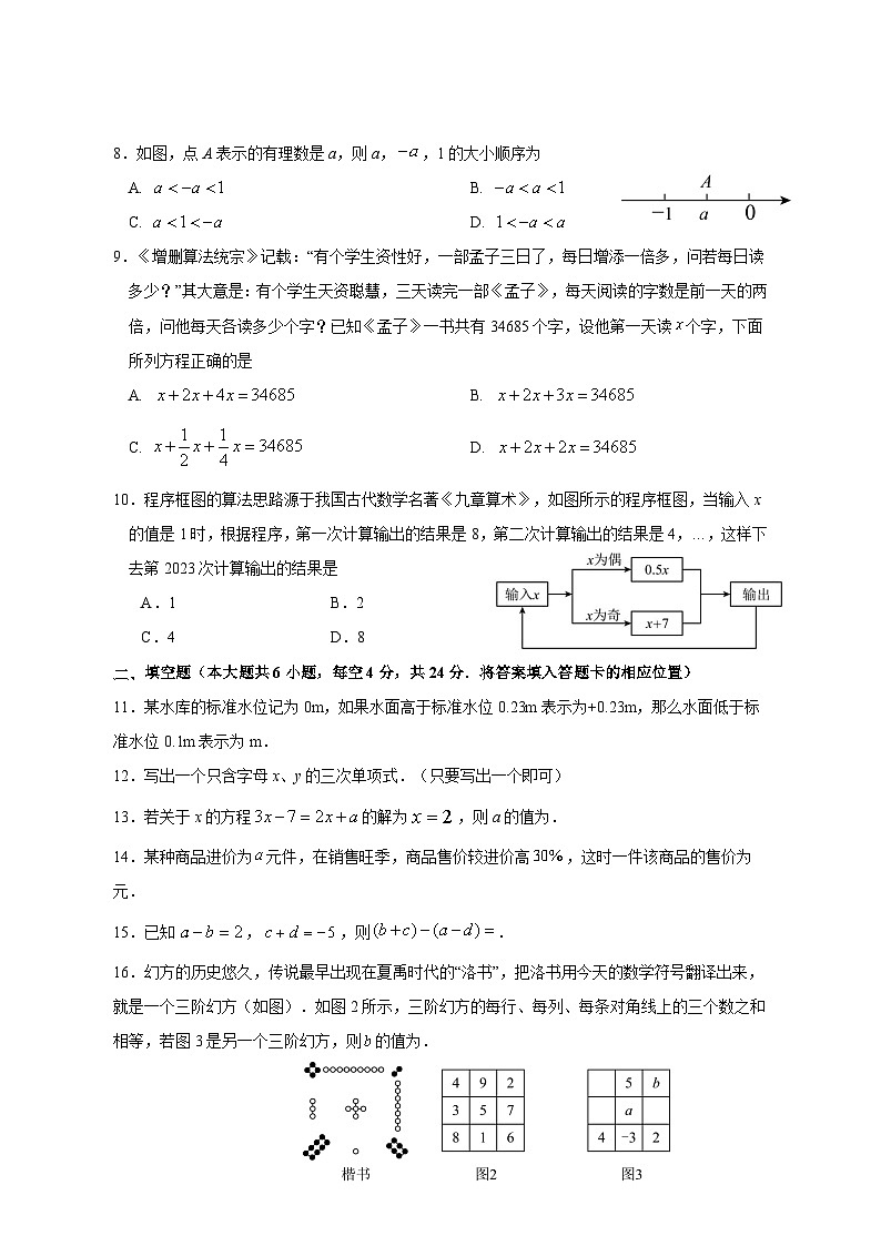 2023-2024学年福建省南平市建瓯市上学期七年级期中数学质量监测模拟试题（含解析）第2页