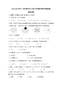 2023-2024学年广东省惠州市九年级上学期期中数学质量检测模拟试题（含解析）