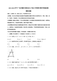 2023-2024学年广东省揭阳市惠来县九年级上学期期中数学质量检测模拟试题（含解析）