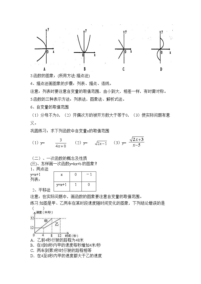 人教版8年级下册数学第十九章 一次函数   学案02