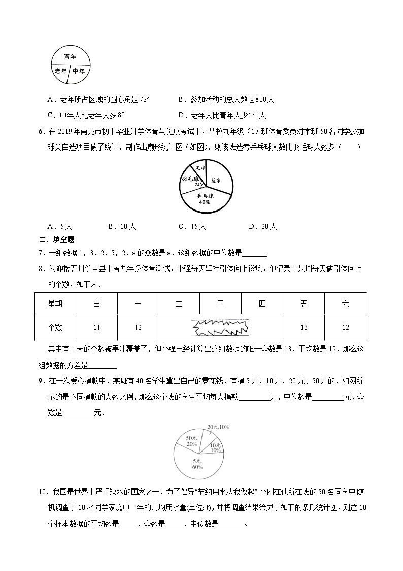 人教版八年级下册数学20.3 课题学习  体质健康测试中的数据分析  课时练第2页