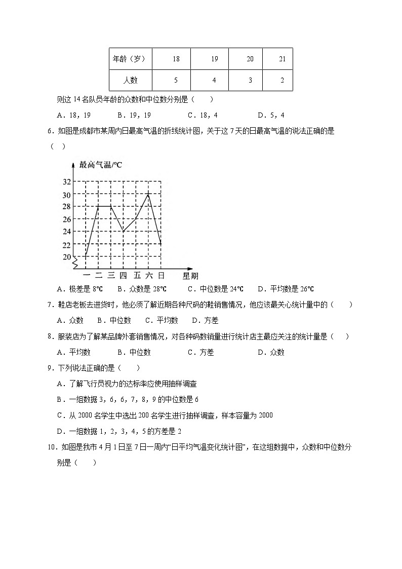 人教版八年级下册数学20.3 课题学习  体质健康测试中的数据分析  课时练1第2页