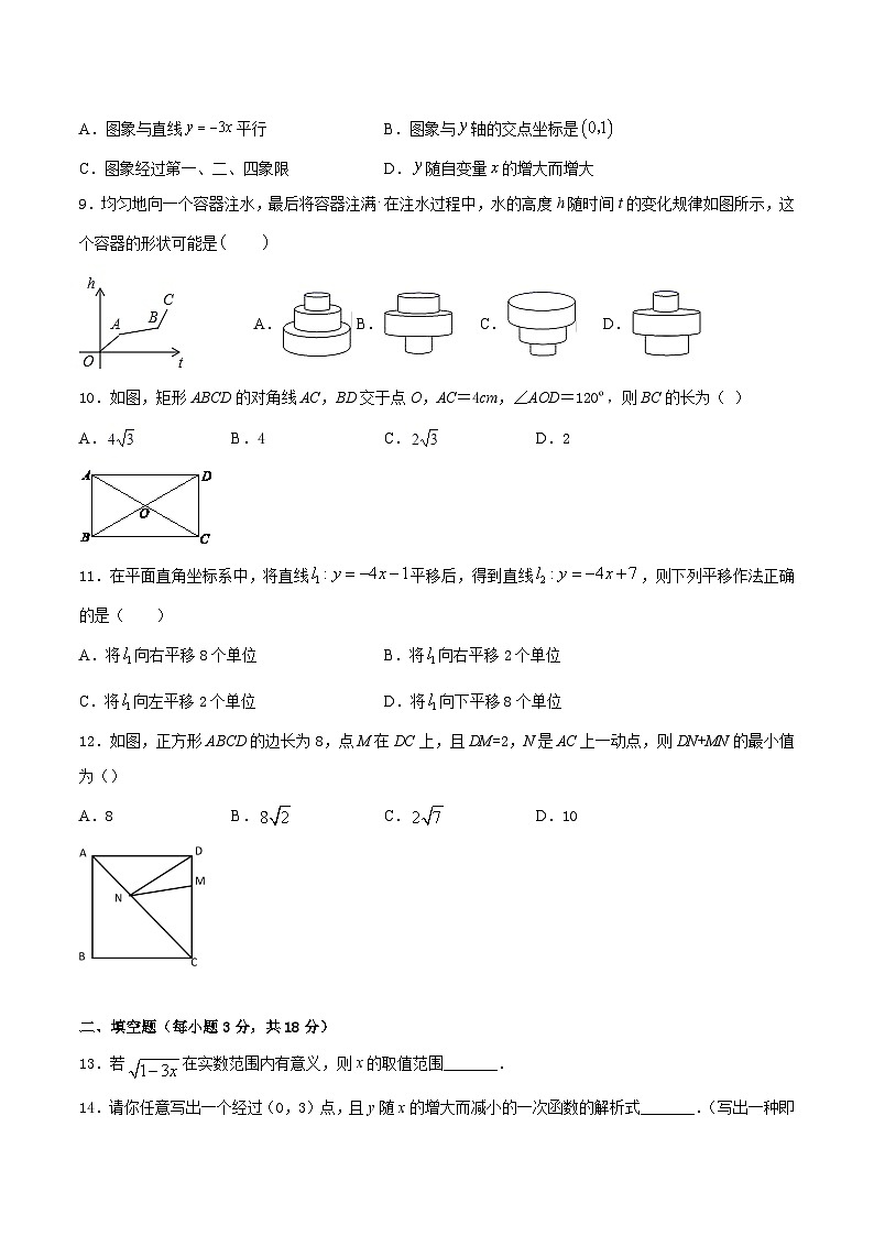 人教版八年级下册数学期中测试202