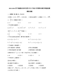 2023-2024学年福建省泉州市晋江市八年级上学期期中数学质量检测模拟试题（含解析）