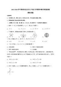 2023-2024学年陕西省延安市九年级上学期期中数学质量检测模拟试题（含解析）