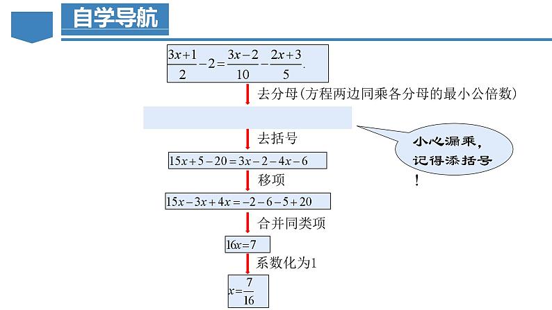 3.3.2 一元一次方程的解法（二）去分母 课件-人教版初中数学七年级上册08