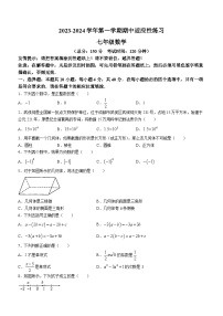 福建省漳州市龙海市福建省厦门双十中学漳州校区2023-2024学年七年级上学期期中数学试题(无答案)