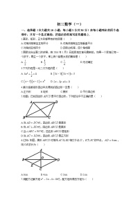 河南省洛阳市宜阳县重点中学2023届九年级上学期第一次月考数学试卷(含答案)