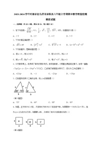 2023-2024学年河南省驻马店市泌阳县八年级上学期期中数学质量检测模拟试题（含解析）