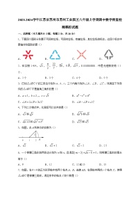 2023-2024学年江苏省苏州市苏州工业园区八年级上学期期中数学质量检测模拟试题（含解析）