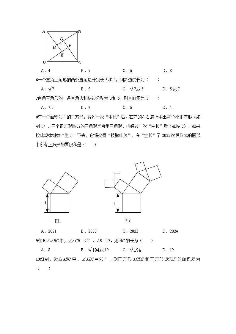 1.1 探索勾股定理 随堂作业 （无答案）北师大版八年级数学上册第2页