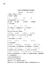 2022.11济南天桥区八上期中数学试卷（含答案）