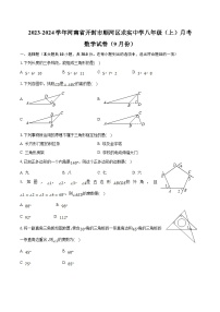 开封市求实高级中学2023-2024学年八年级上学期9月月考数学试卷(含解析)