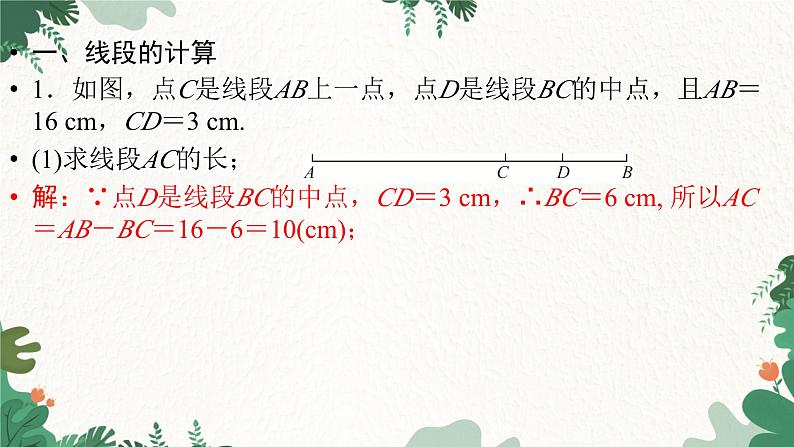 第4章 基本平面图形 刷专题四 北师大版数学七年级上册课件2第2页