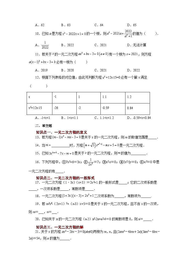 人教版九年级数学上册 21.3 一元二次方程（巩固篇）（专项练习）第2页