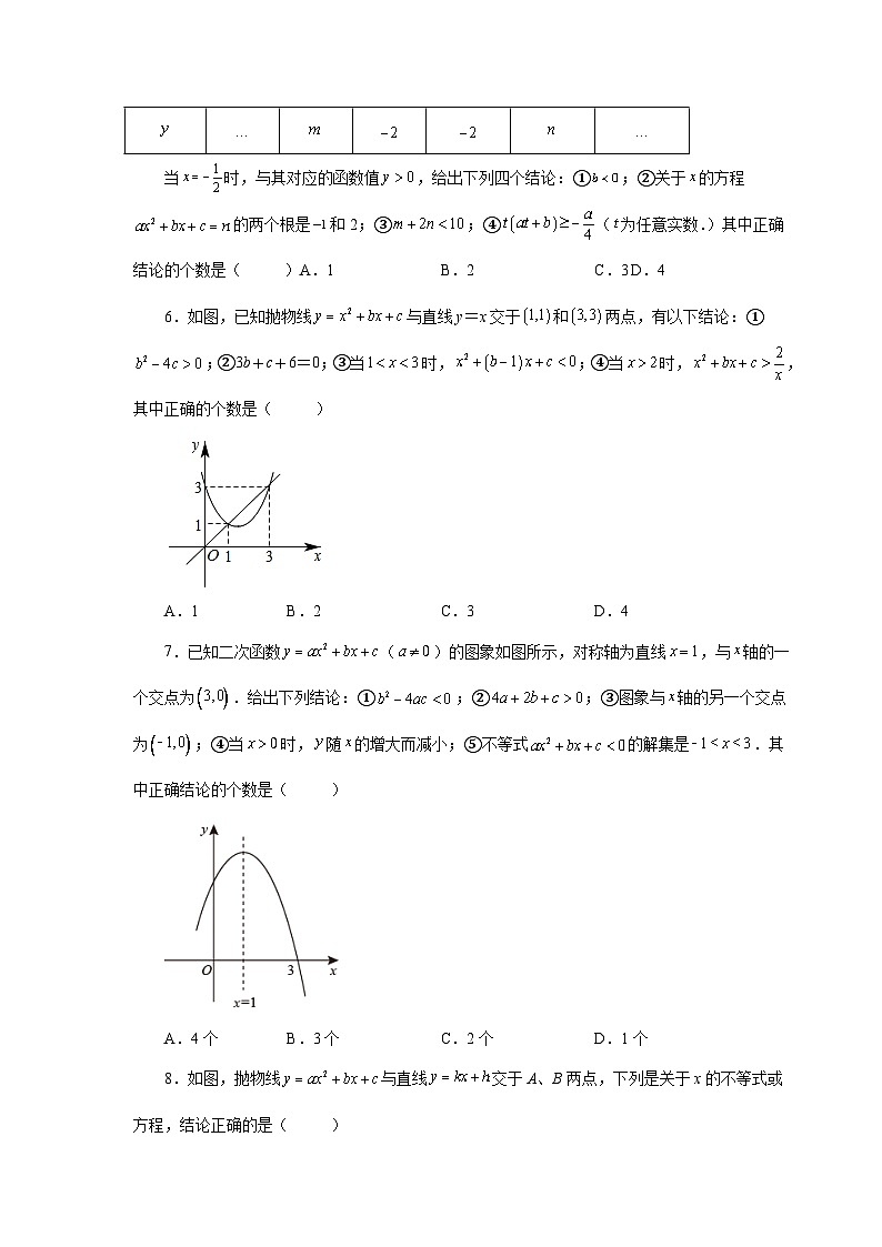 人教版九年级数学上册 22.37 《二次函数》全章复习与巩固（巩固篇）（专项练习）02