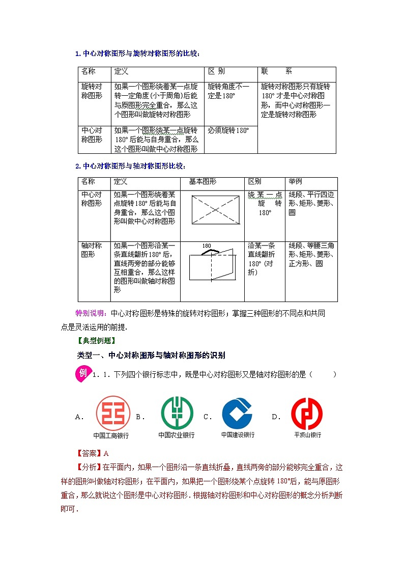 人教版九年级数学上册 23.4 中心对称（知识讲解）02