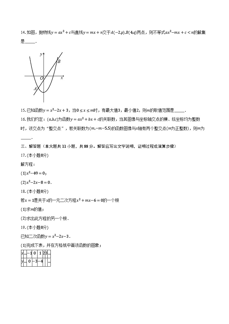 2023-2024学年江苏省苏州市苏州工业园区青剑湖实验中学九年级（上）10月月考数学试卷（含解析）第3页