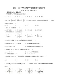 河南省郑州市金水区第十一初级中学2023-2024学年八年级上学期期中数学试题