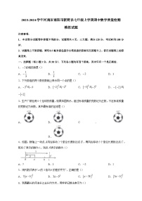 2023-2024学年河南省南阳市新野县七年级上册期中数学学情检测模拟试题（含答案）